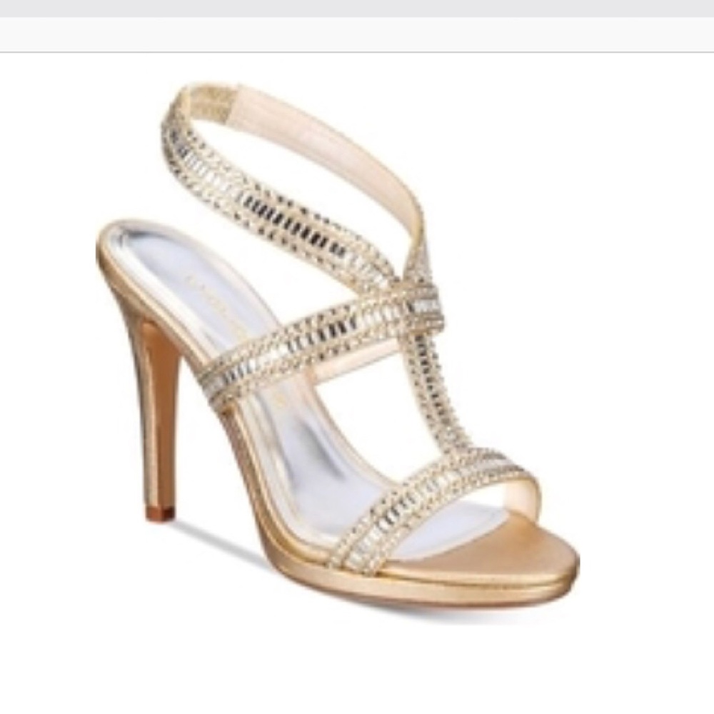 NWT Capparos Givenxhy Gold metal heels